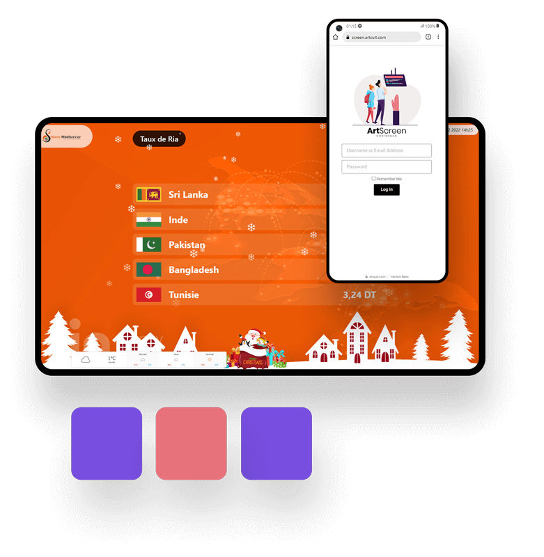 In-store digital screen controlled remotely from a phone